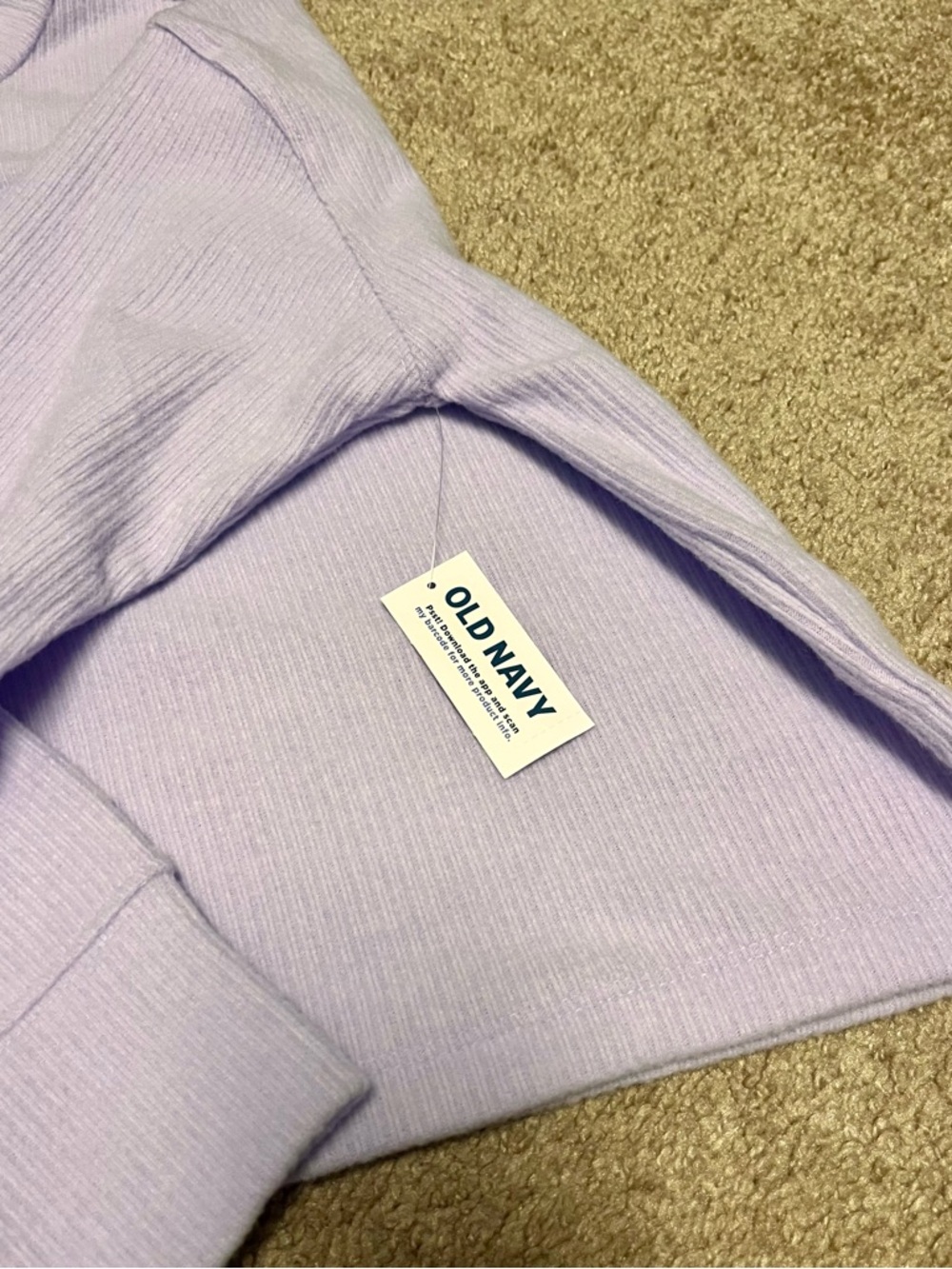Old Navy Lilac Ribbed Pullover Hoodie - Picture 2 of 5